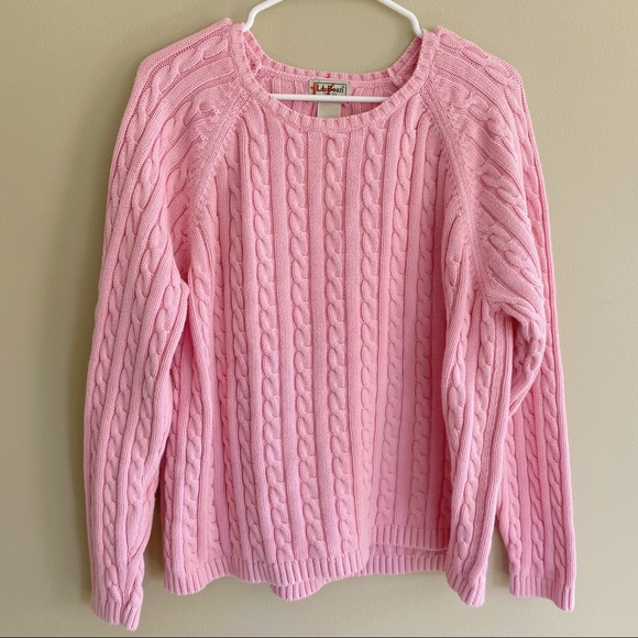 cable knit pink sweater